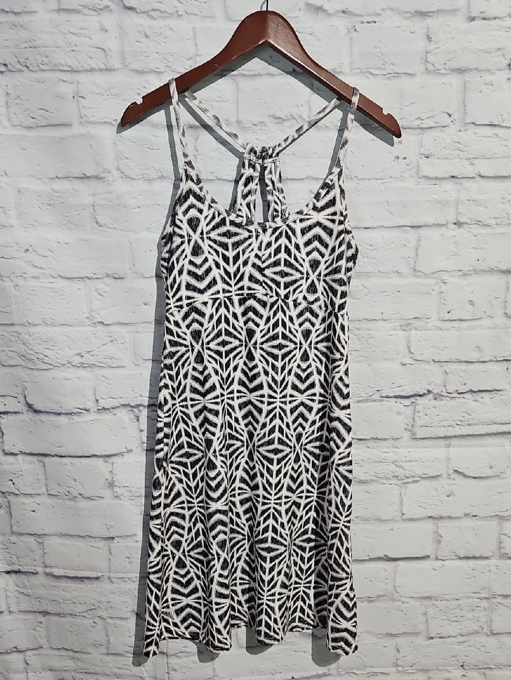 Balance Collection Black & White Geometric Mini Dress Athletic